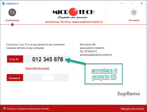 Guida assistenza remota e supporto tecnico